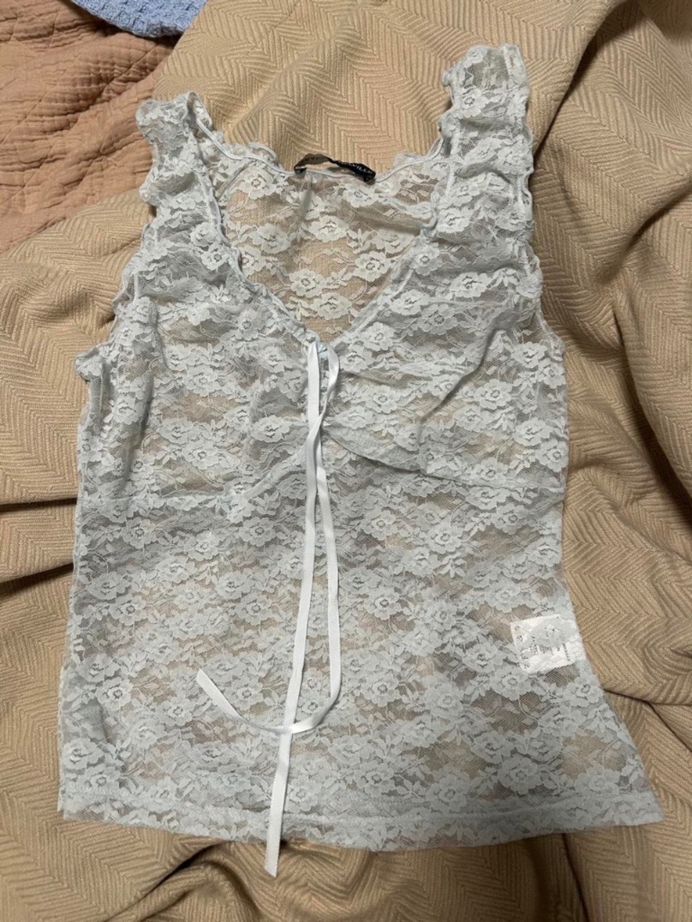 Super cute baby blue Brandy Melville lace cami tank